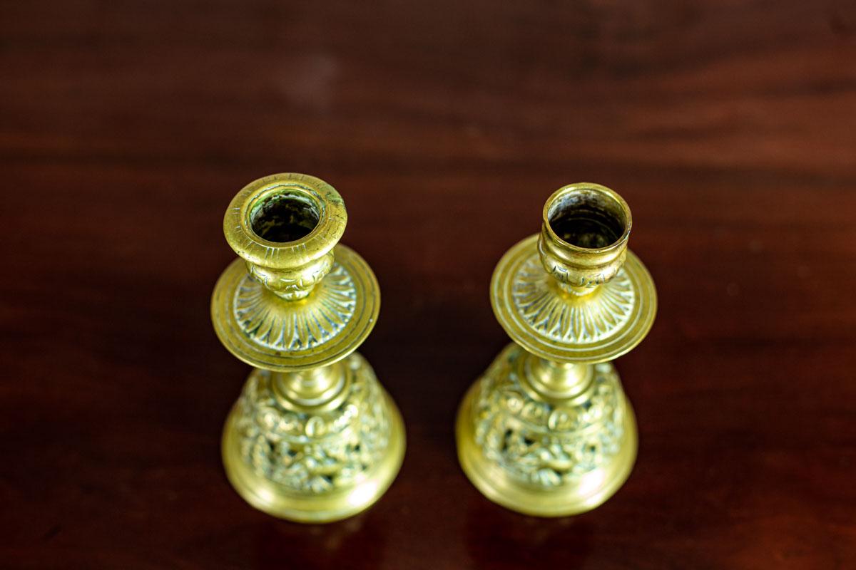 20th Century Pair of Brass Candlesticks, circa Before 1939 For Sale
