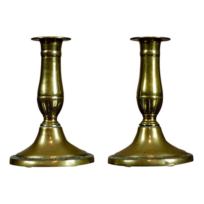 Pair of Brass Candlesticks, circa before 1939 For Sale