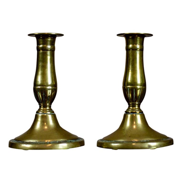 Pair of Brass Candlesticks, circa before 1939 For Sale at 1stDibs