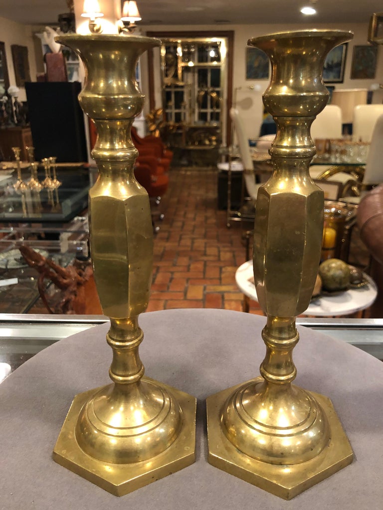 Pair of Brass Candlesticks For Sale at 1stdibs