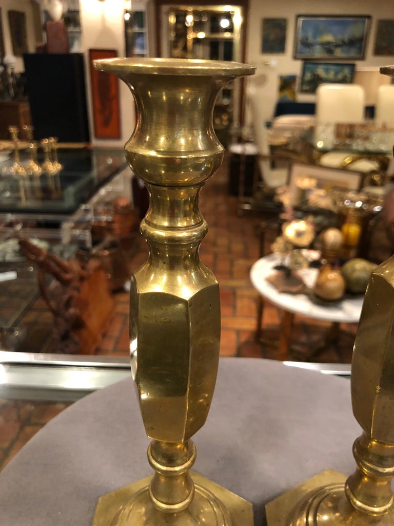 Pair of Brass Candlesticks For Sale at 1stdibs