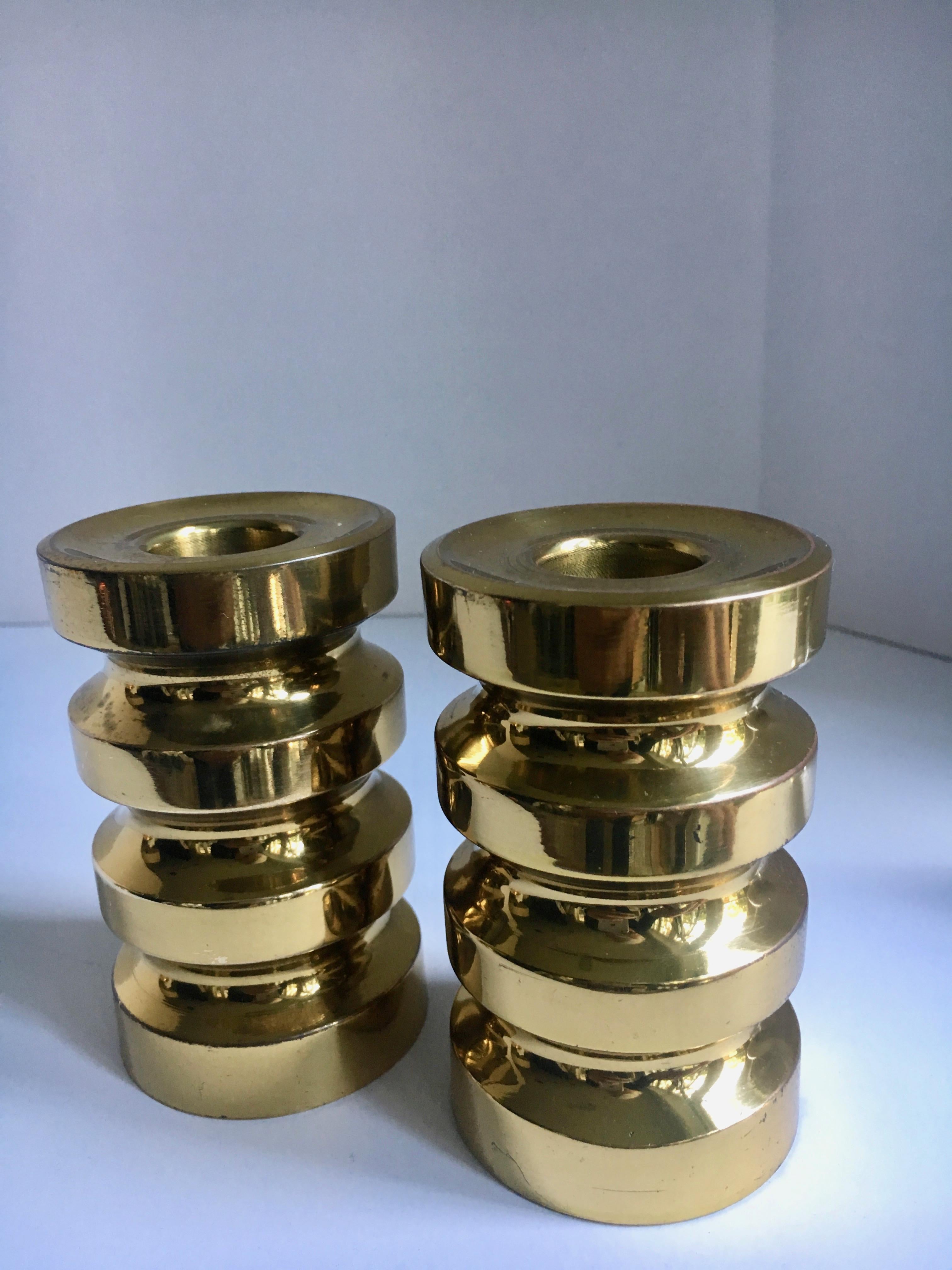 Pair of Brass Candlesticks In Good Condition In Los Angeles, CA
