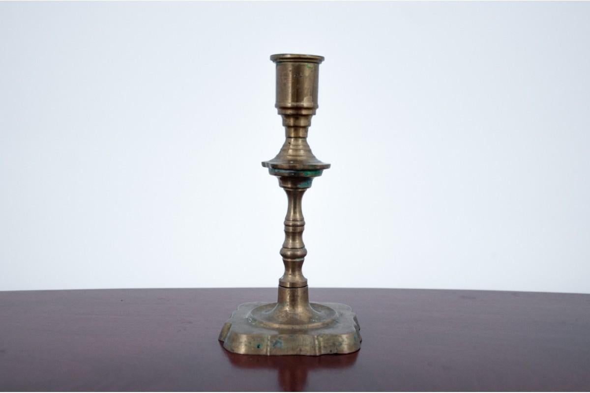 Pair of Brass Candlesticks In Good Condition In Chorzów, PL
