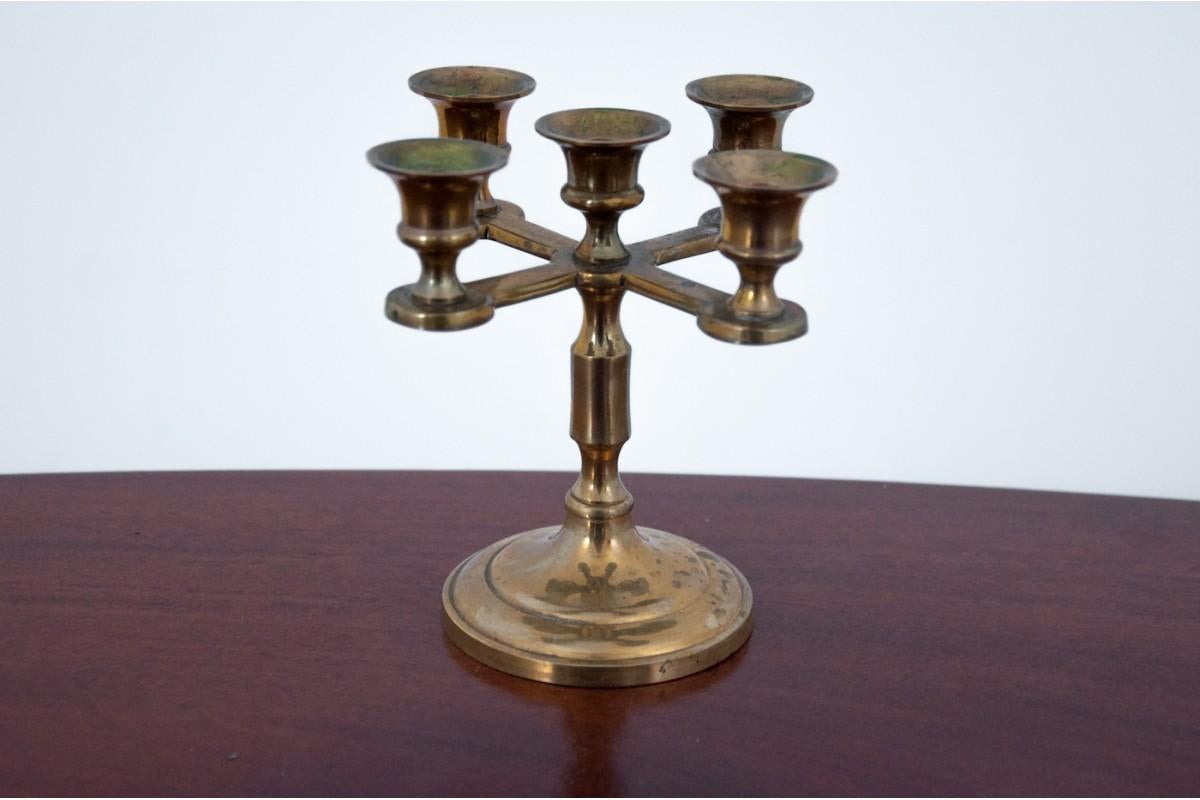 Pair of Brass Candlesticks In Good Condition For Sale In Chorzów, PL