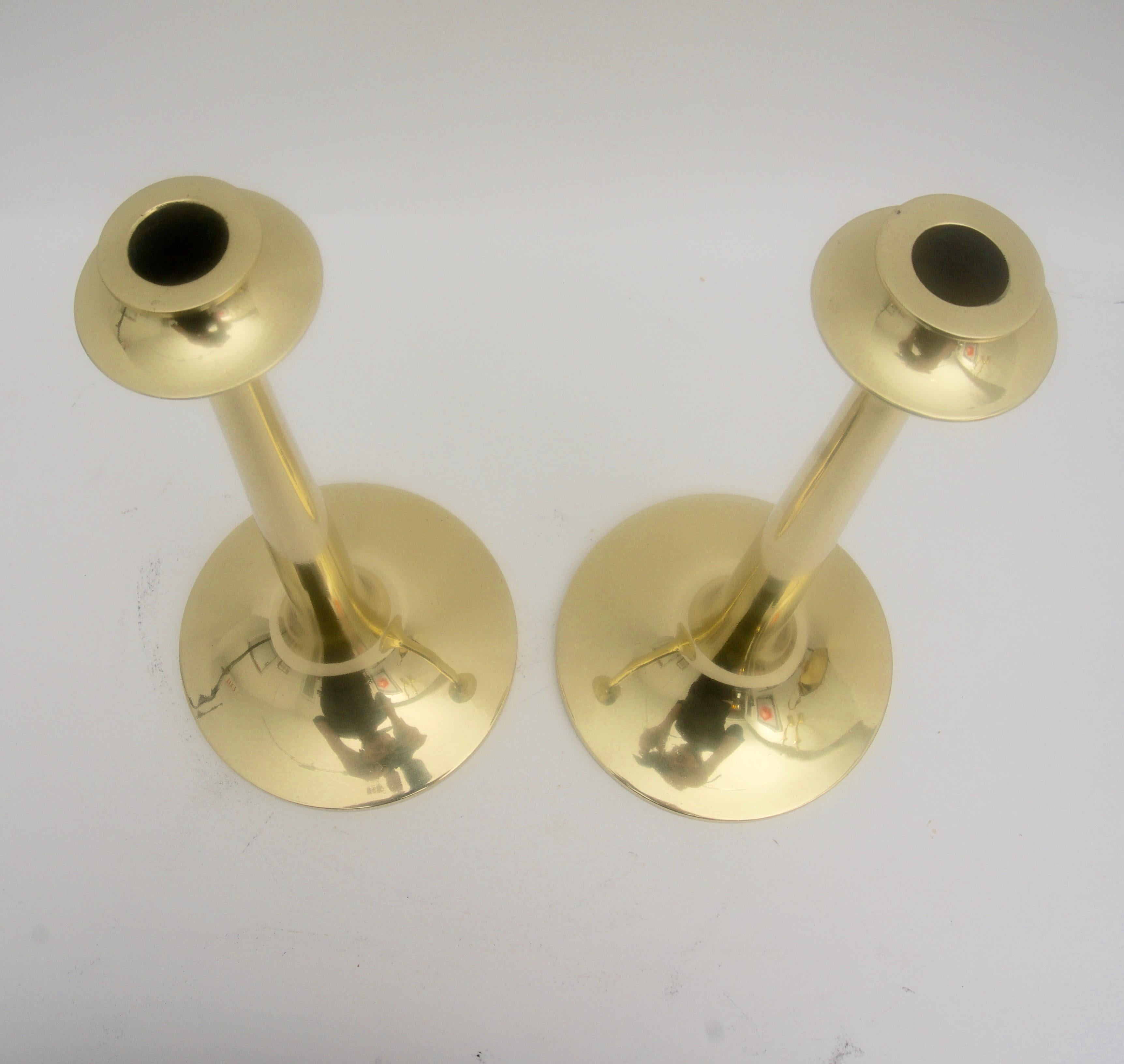 Pair of Brass Candlesticks In Good Condition In West Palm Beach, FL