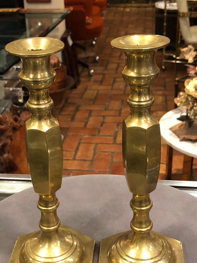 Pair of Brass Candlesticks For Sale at 1stdibs