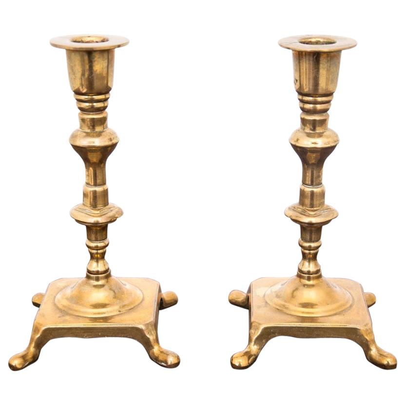 Pair of Brass Candlesticks For Sale