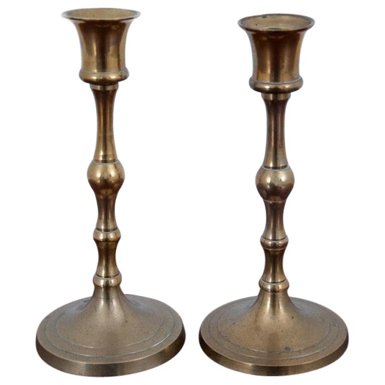 Pair of Brass Candlesticks For Sale