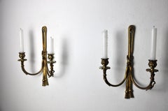 Pair of Brass Candlesticks, France, 1980