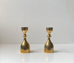 Pair of Brass Candlesticks in Jens Harald Quistgaard Style, 1970s