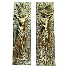 Pair of brass caryatids