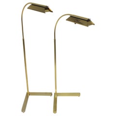 Pair of Brass Casella Floor Lamps