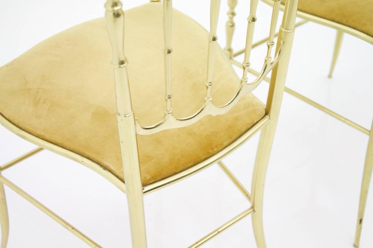 Pair of Brass Chairs by Chiavari Italy, 1960s 1