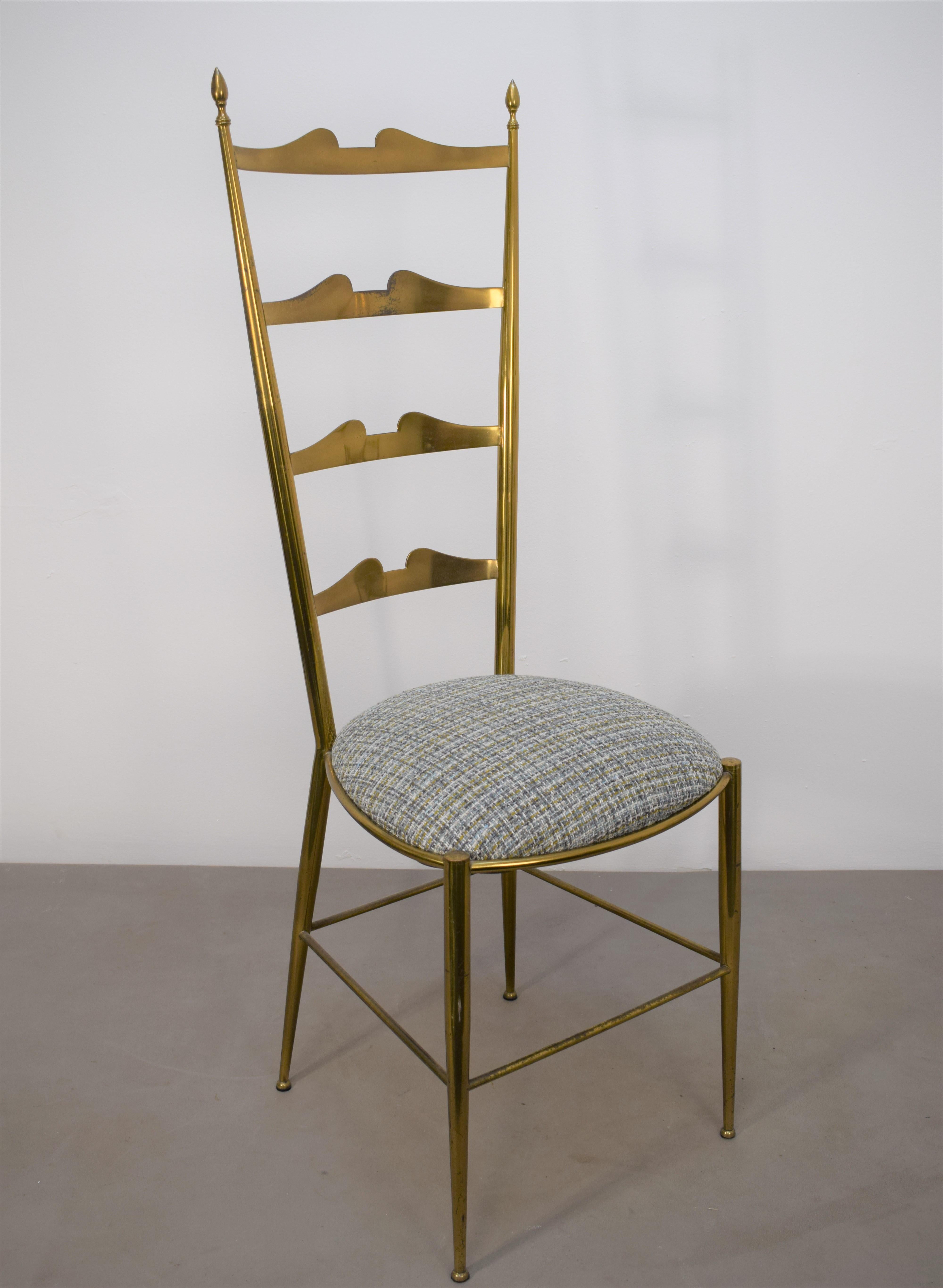 Mid-Century Modern Pair of brass chairs, Italy, 1950s