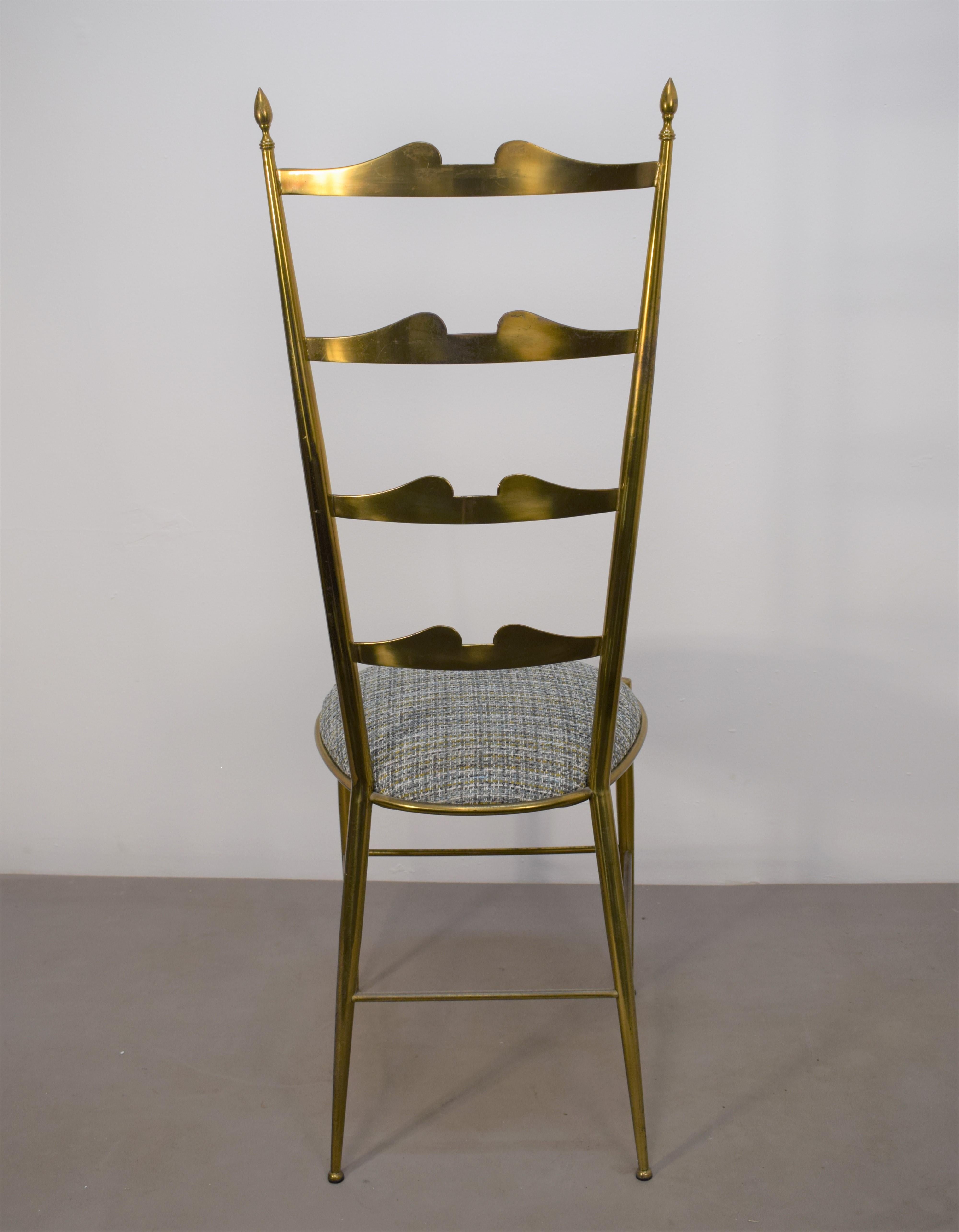 Mid-20th Century Pair of brass chairs, Italy, 1950s