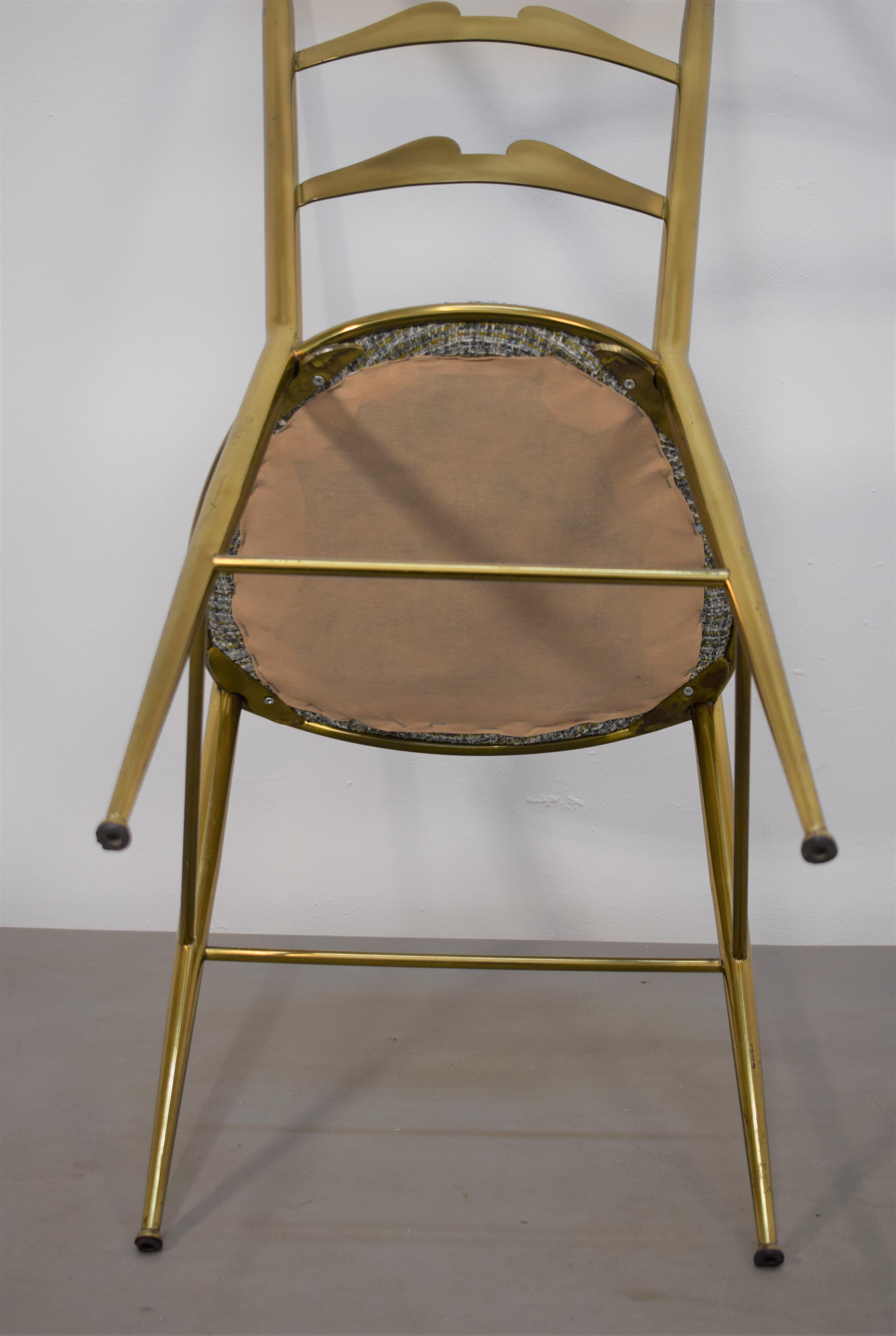 Brass Pair of brass chairs, Italy, 1950s