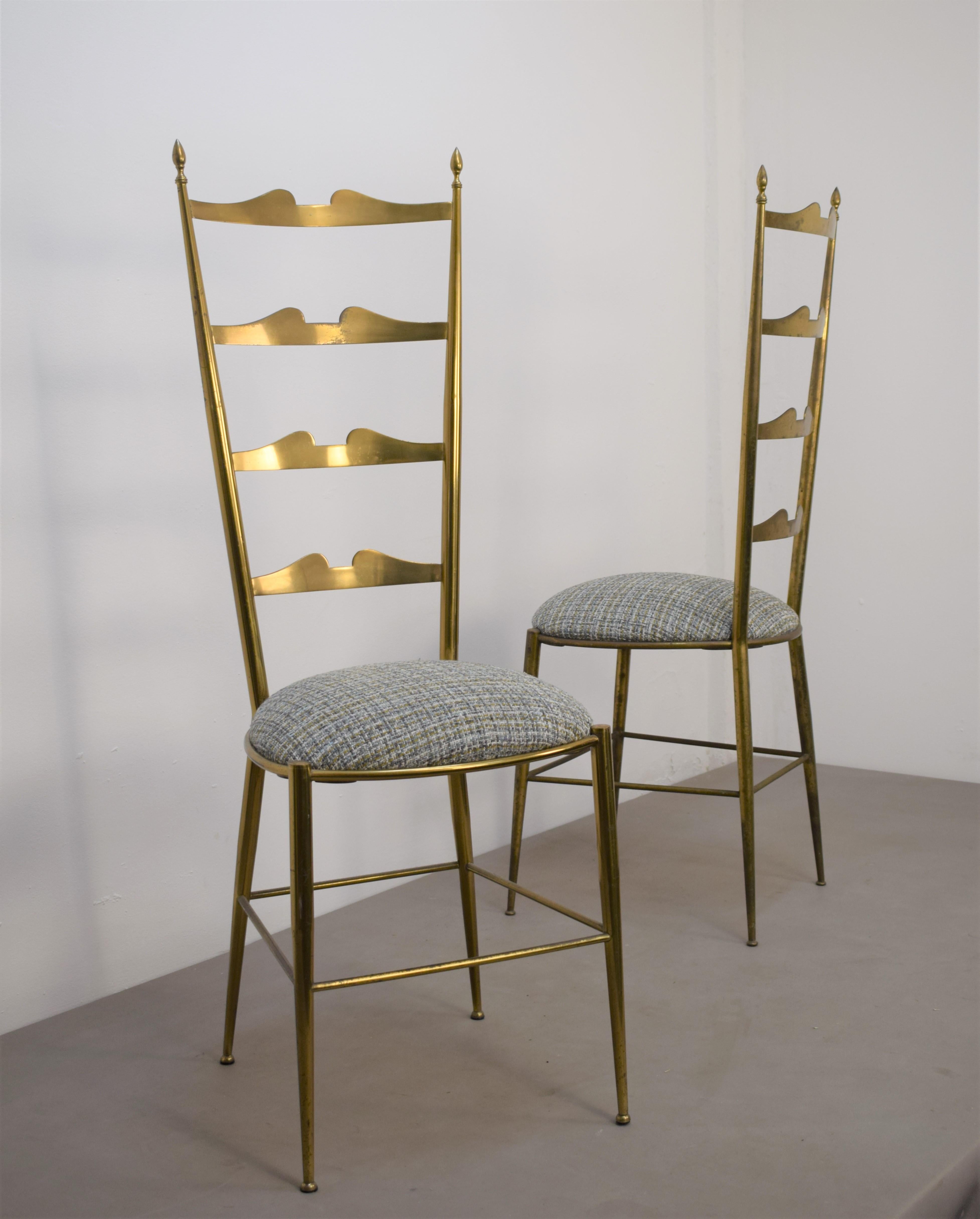 Pair of brass chairs, Italy, 1950s 1