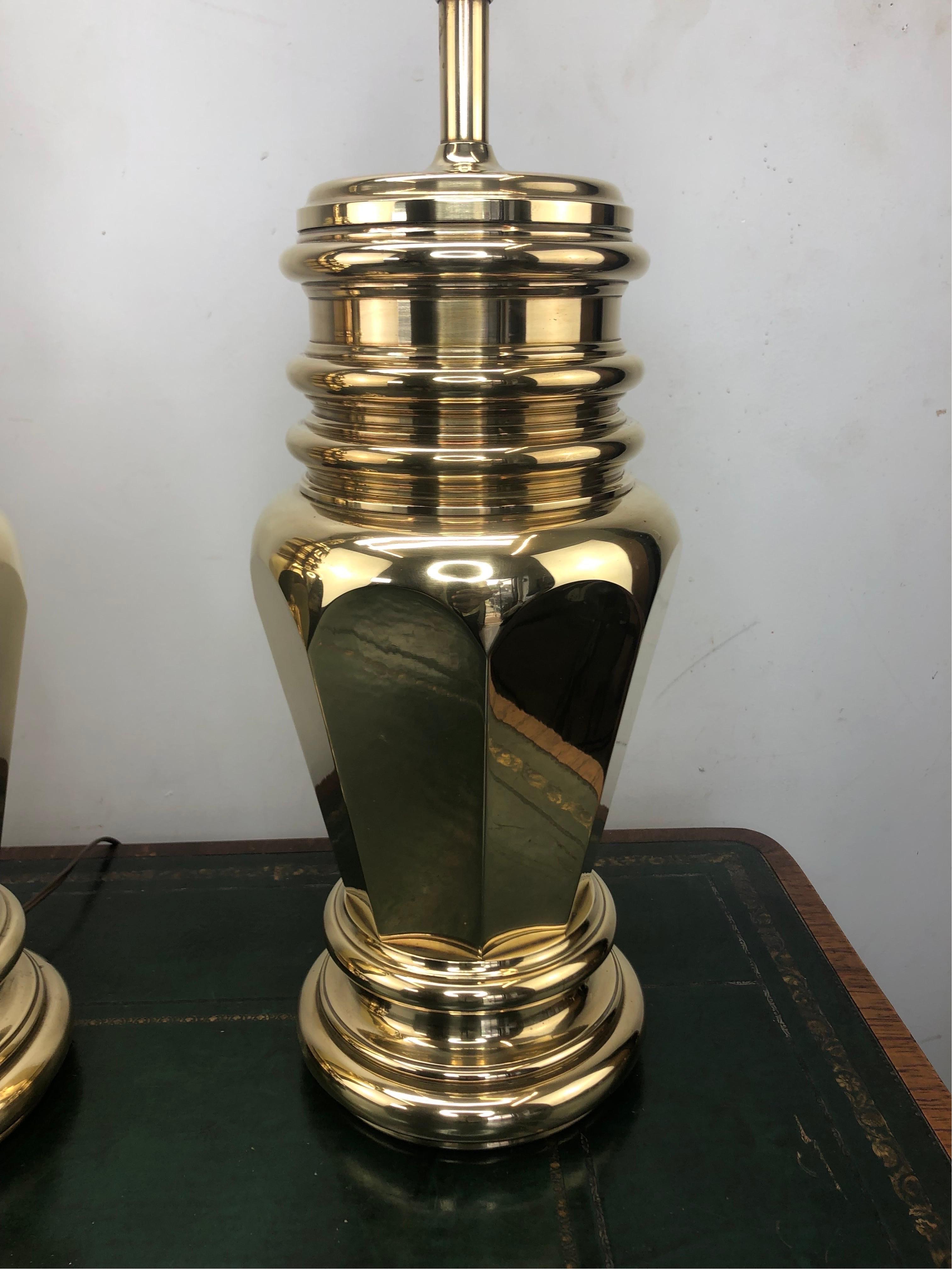 Pair of Vintage Brass Chapman Lamps For Sale 4