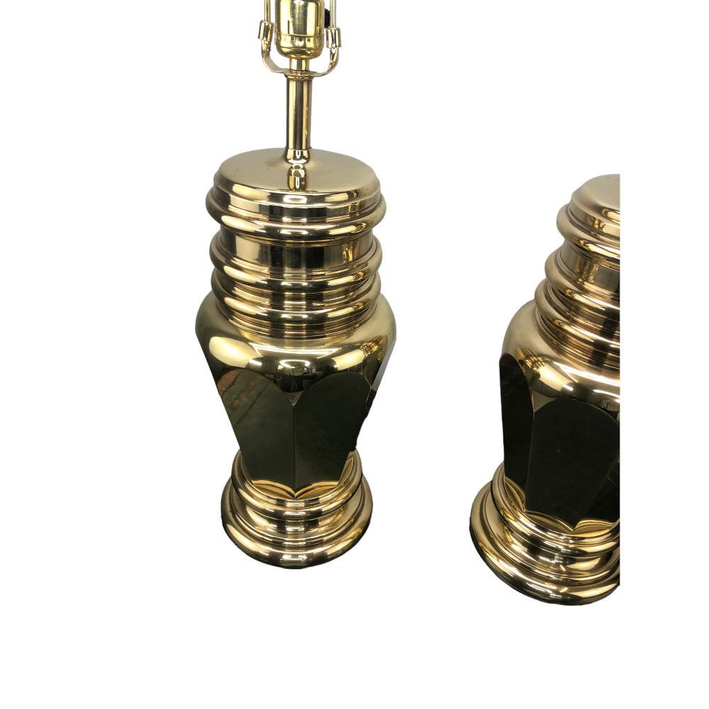 Pair of Vintage Brass Chapman Lamps In Good Condition For Sale In Chapel Hill, NC