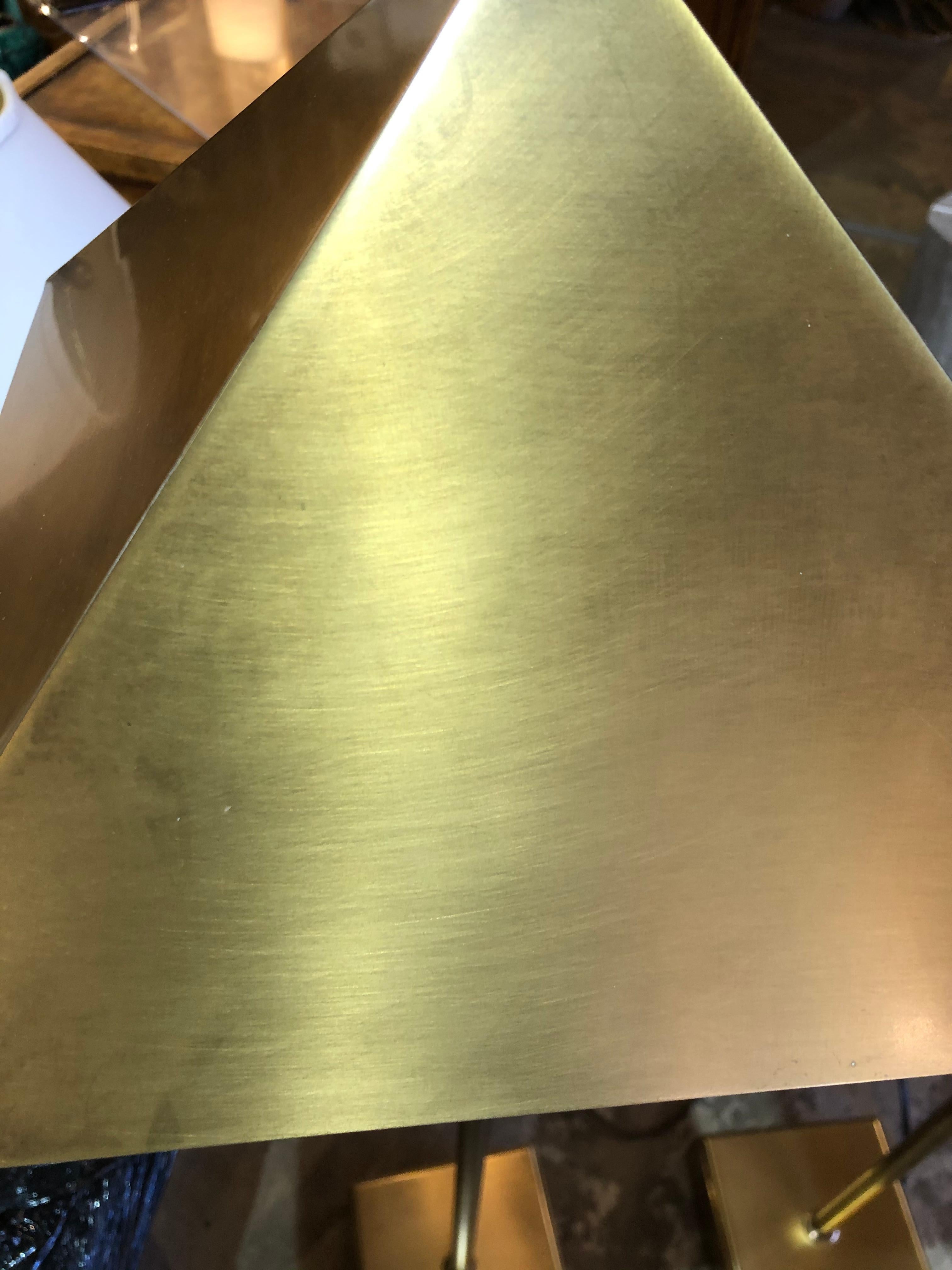 Pair of Brass Chapman Pyramid Adjustable Floor Lamps 1