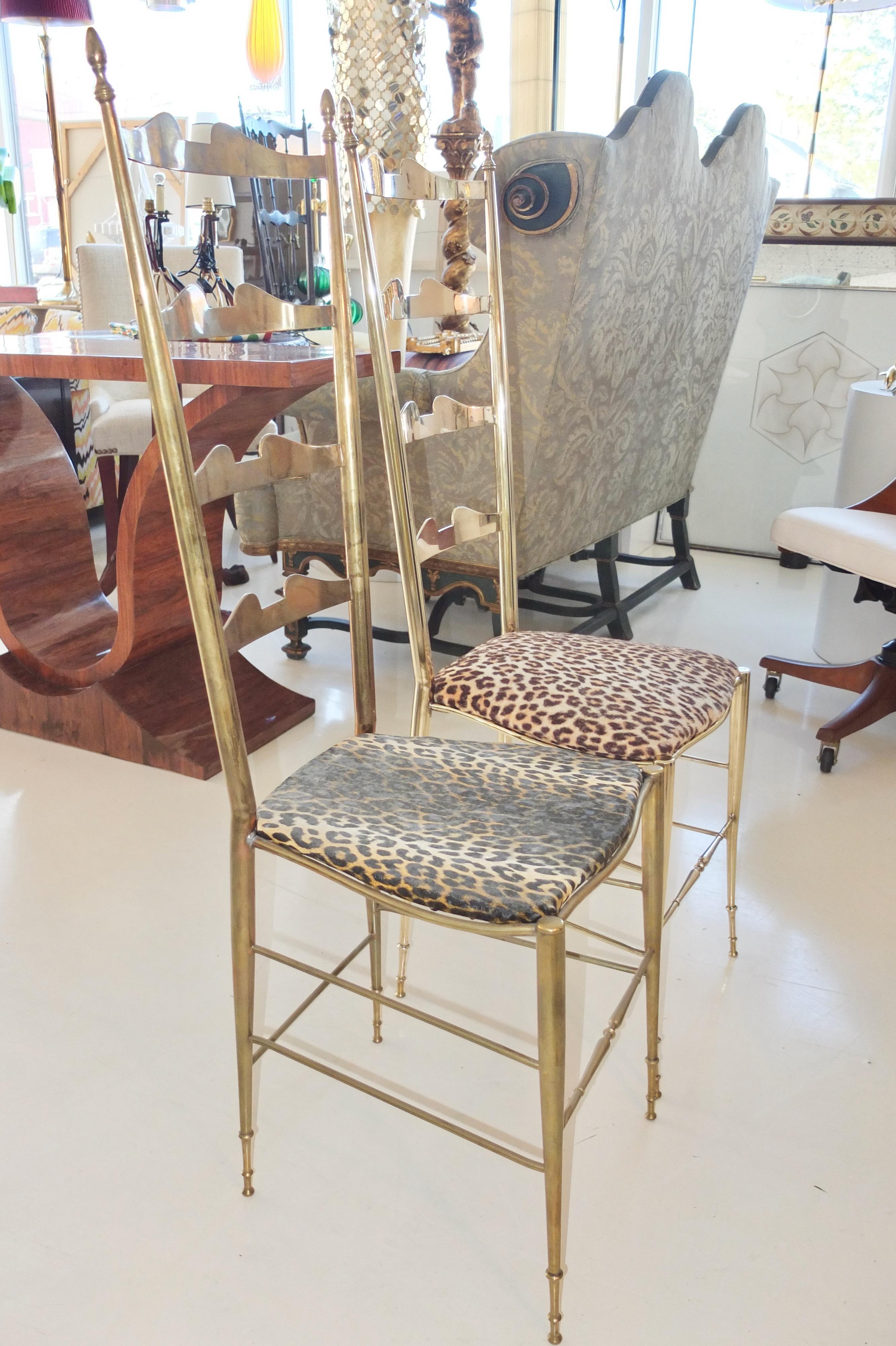 Six Brass Chiavari Ladder Back Chairs For Sale 9