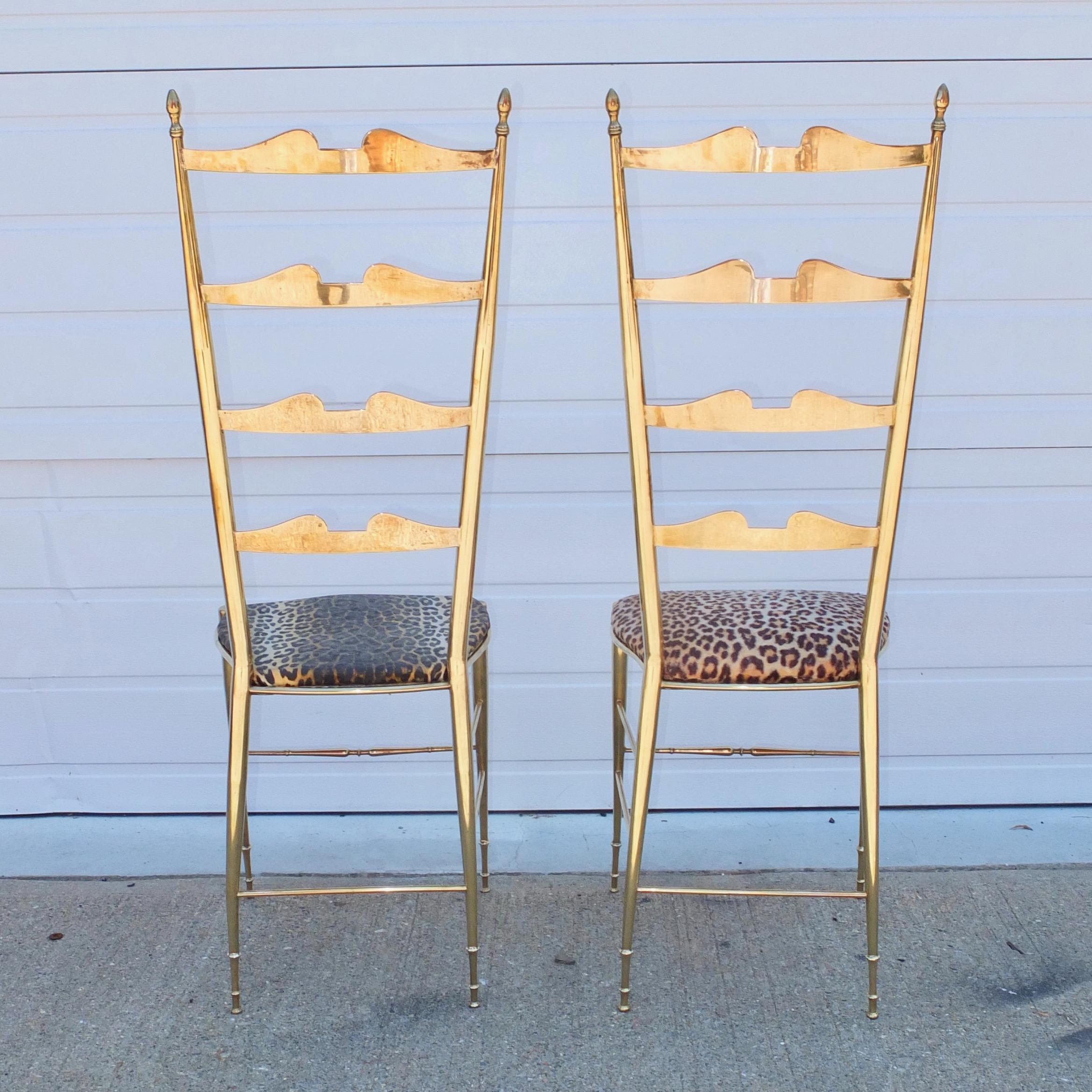 Six Brass Chiavari Ladder Back Chairs For Sale 1