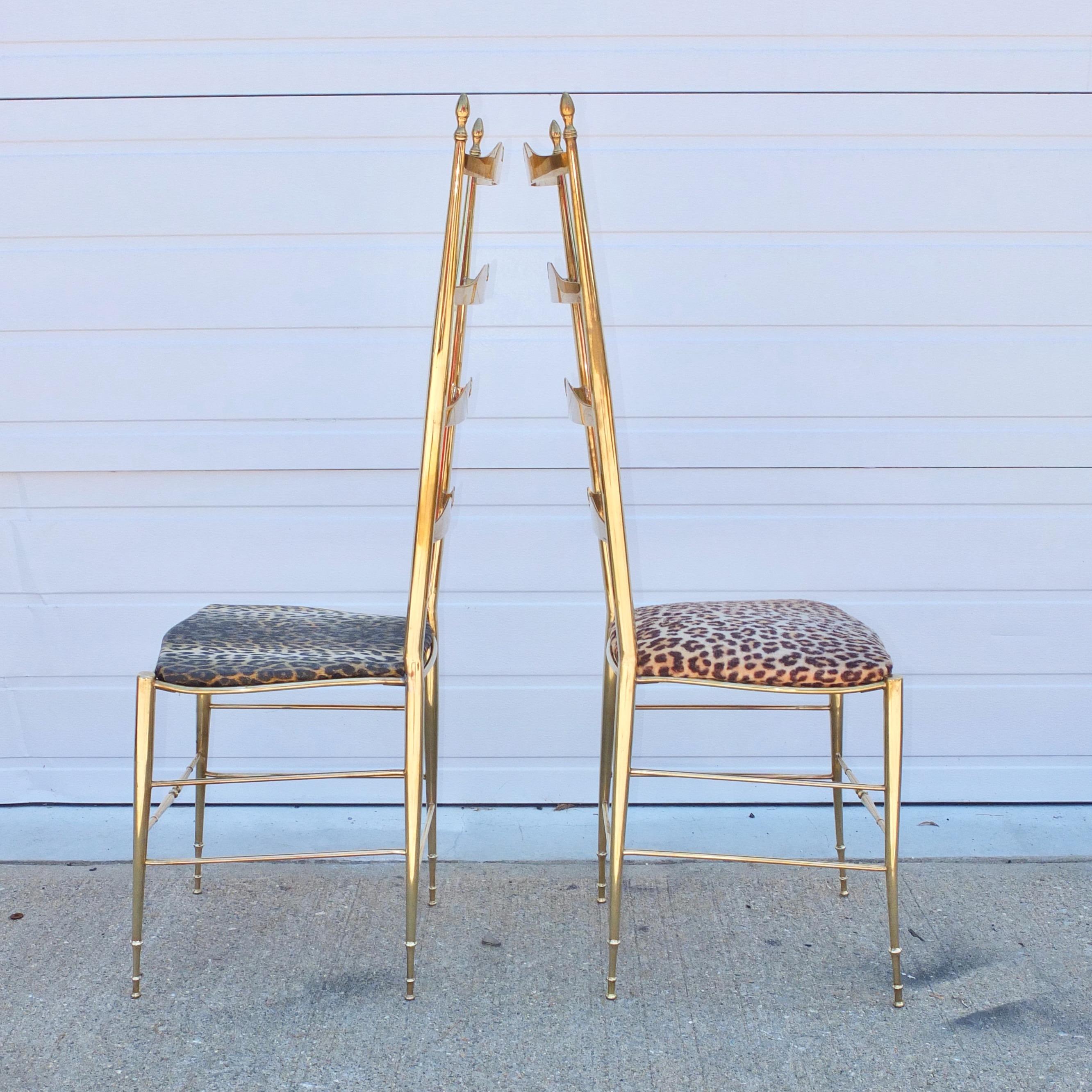 Six Brass Chiavari Ladder Back Chairs For Sale 2