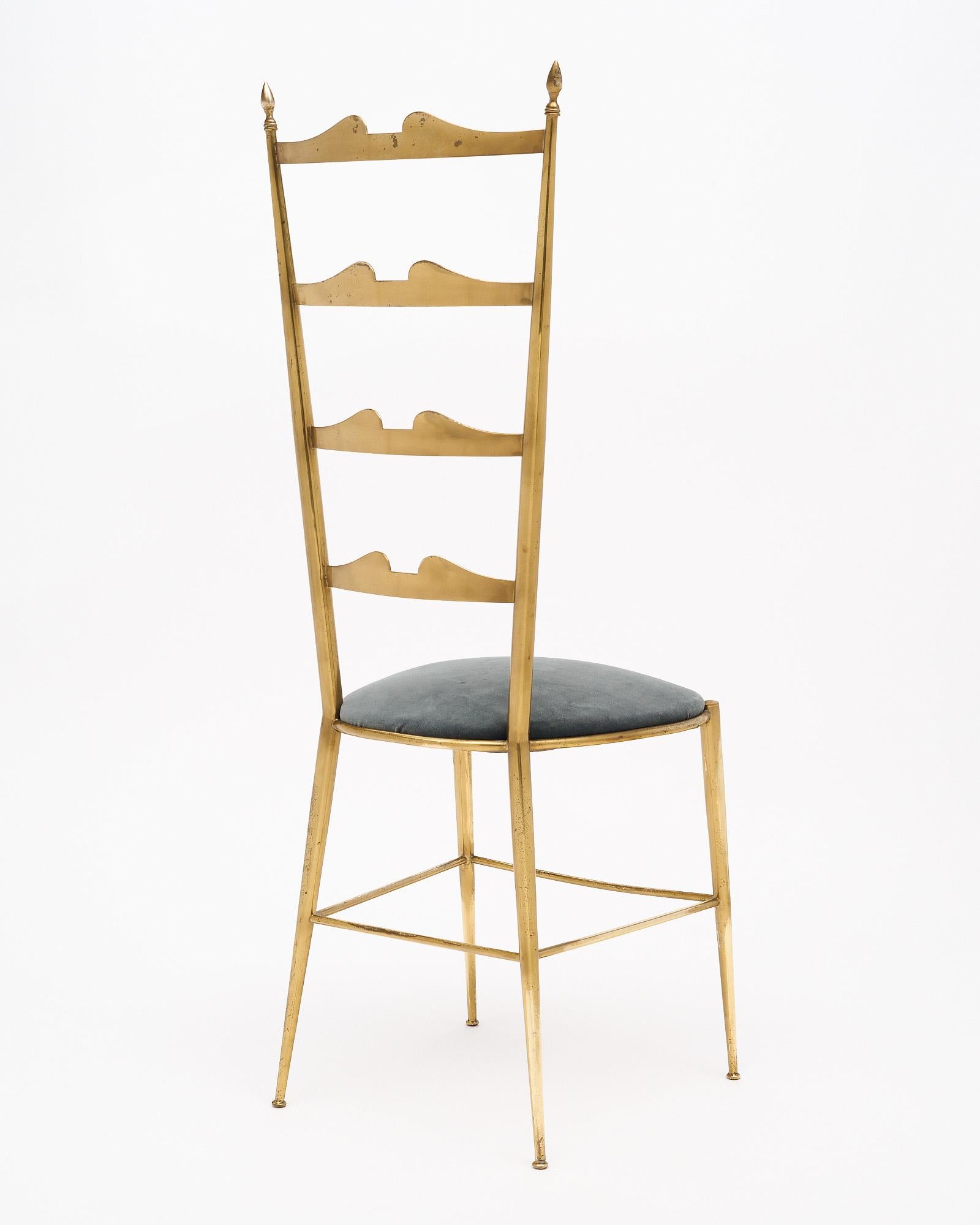 Pair of Brass Chiavari Side Chairs For Sale 3