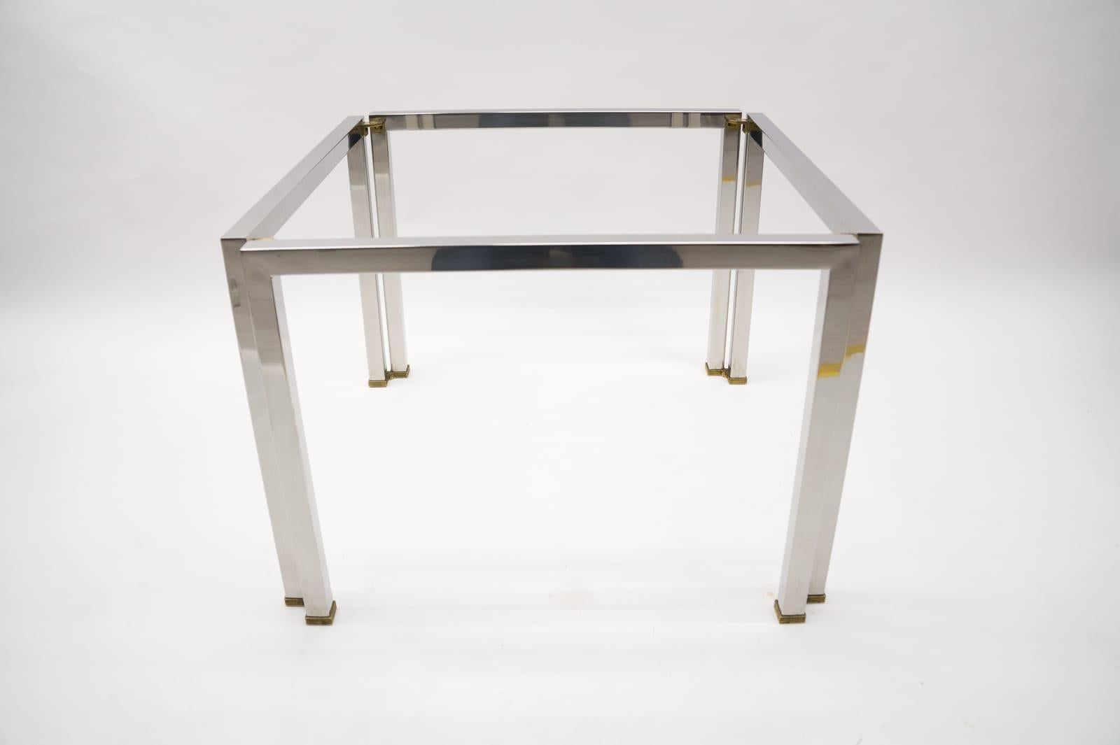 Paire de tables basses T28 en laiton, chrome et verre de Peter Ghyczy, Allemagne, années 1970 Bon état - En vente à Nürnberg, Bayern