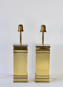 Paire de lampes de table en laiton et chrome de style Maison Jansen par Vereinigte Werkstätten