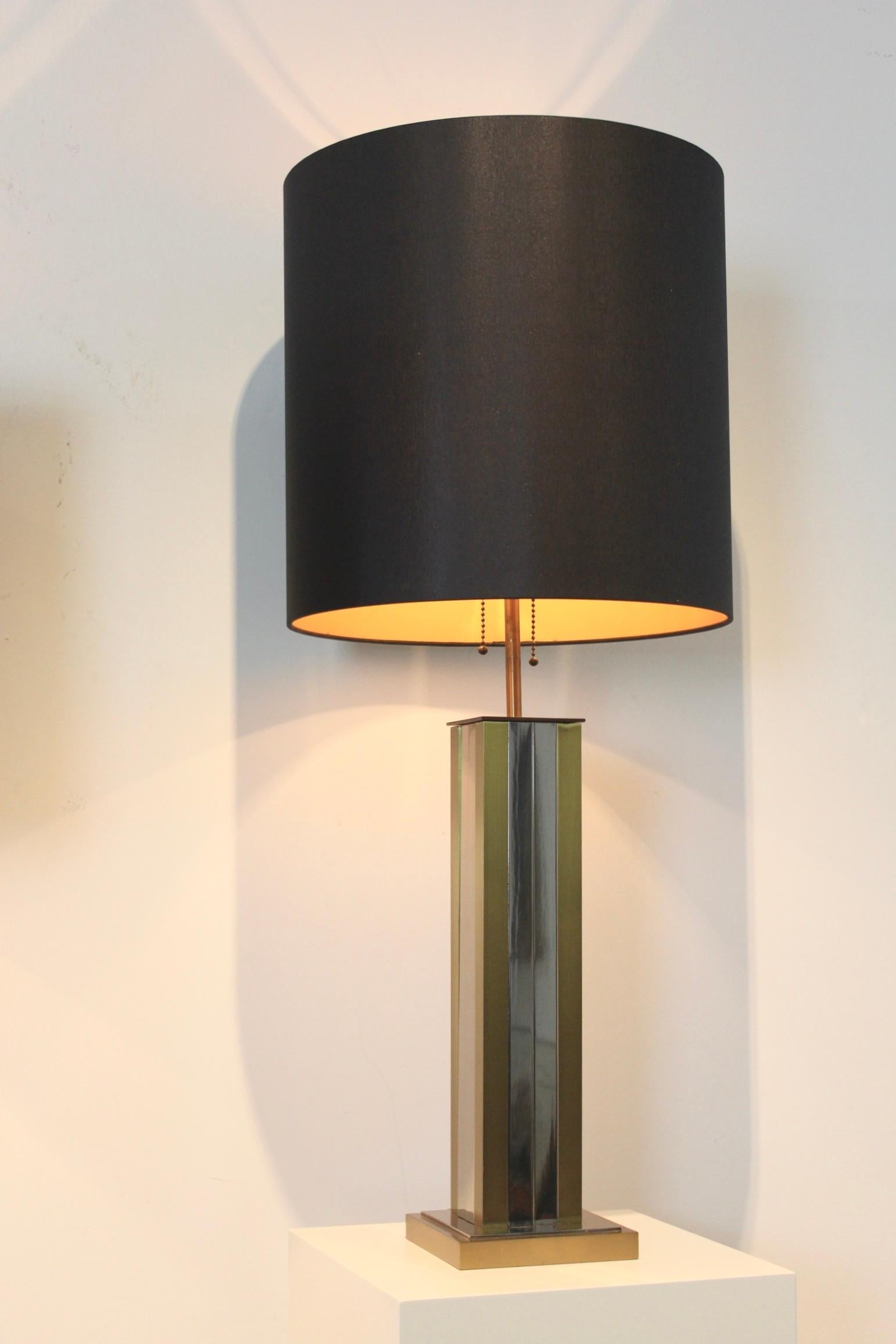 20th Century Pair of Brass Chrome Mid-Century Modern Willy Rizzo Table Lamps