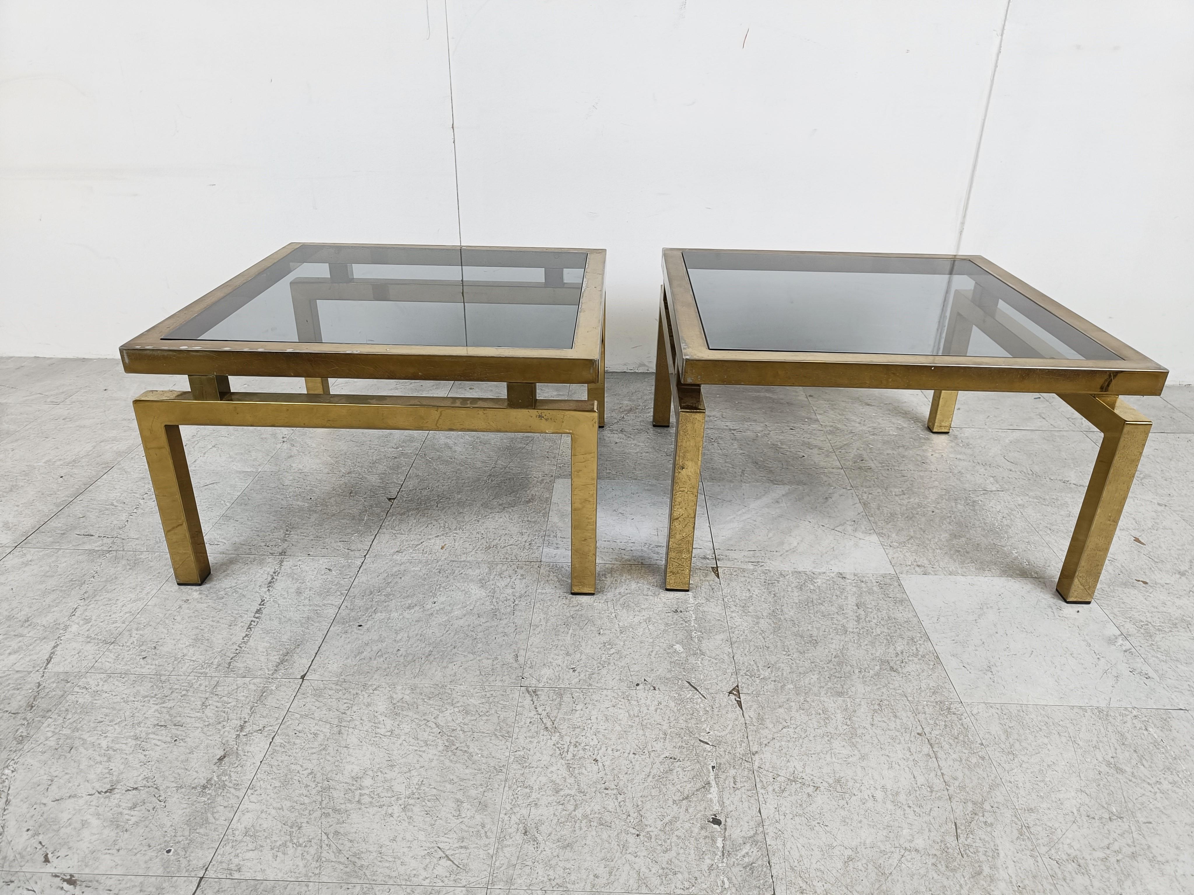 Pair of Brass Coffee Tables, 1970s  In Good Condition In HEVERLEE, BE