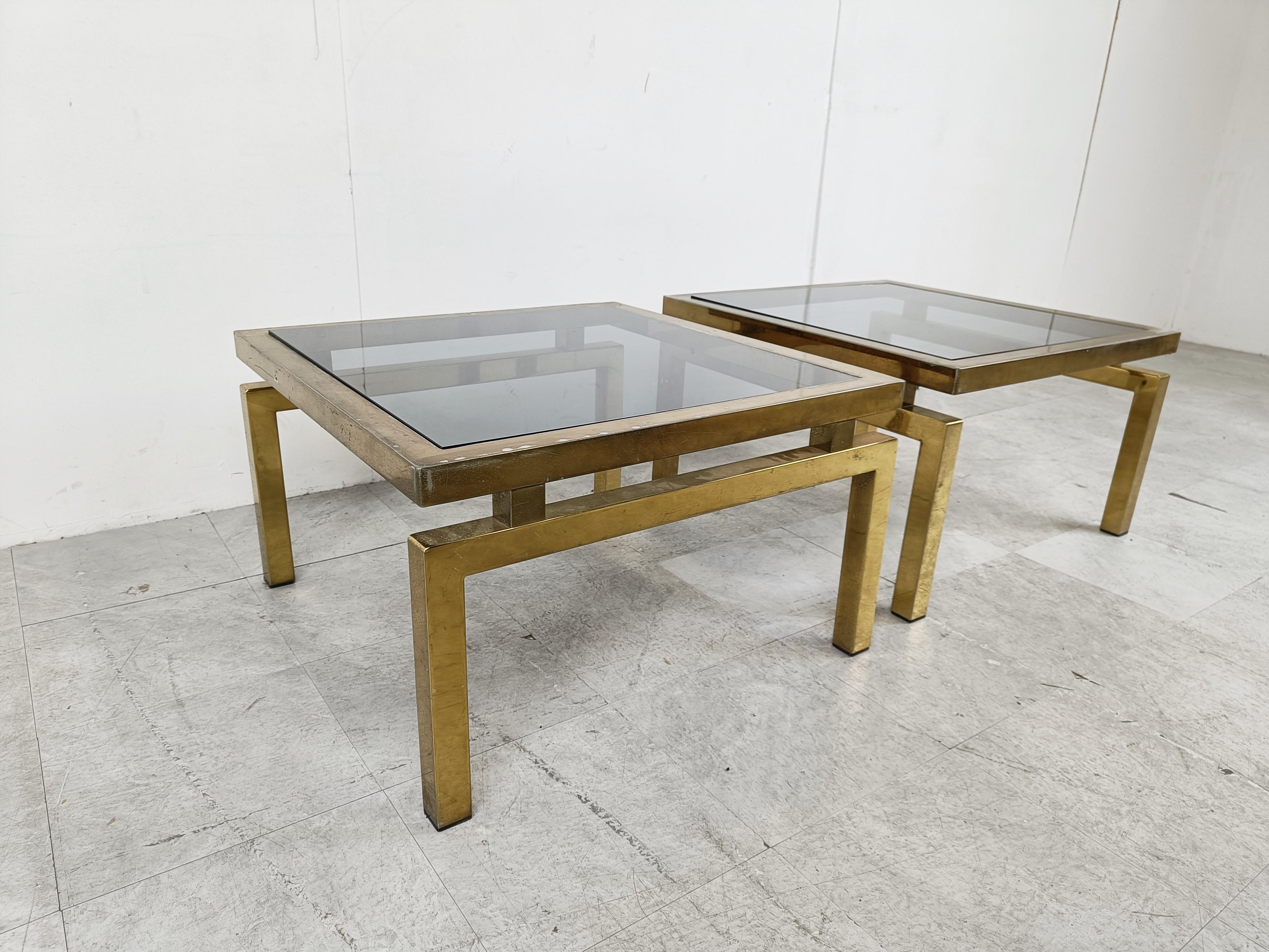 Pair of Brass Coffee Tables, 1970s  1