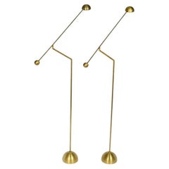 Pair of Brass Counter Balance Floor Lamps 1970's