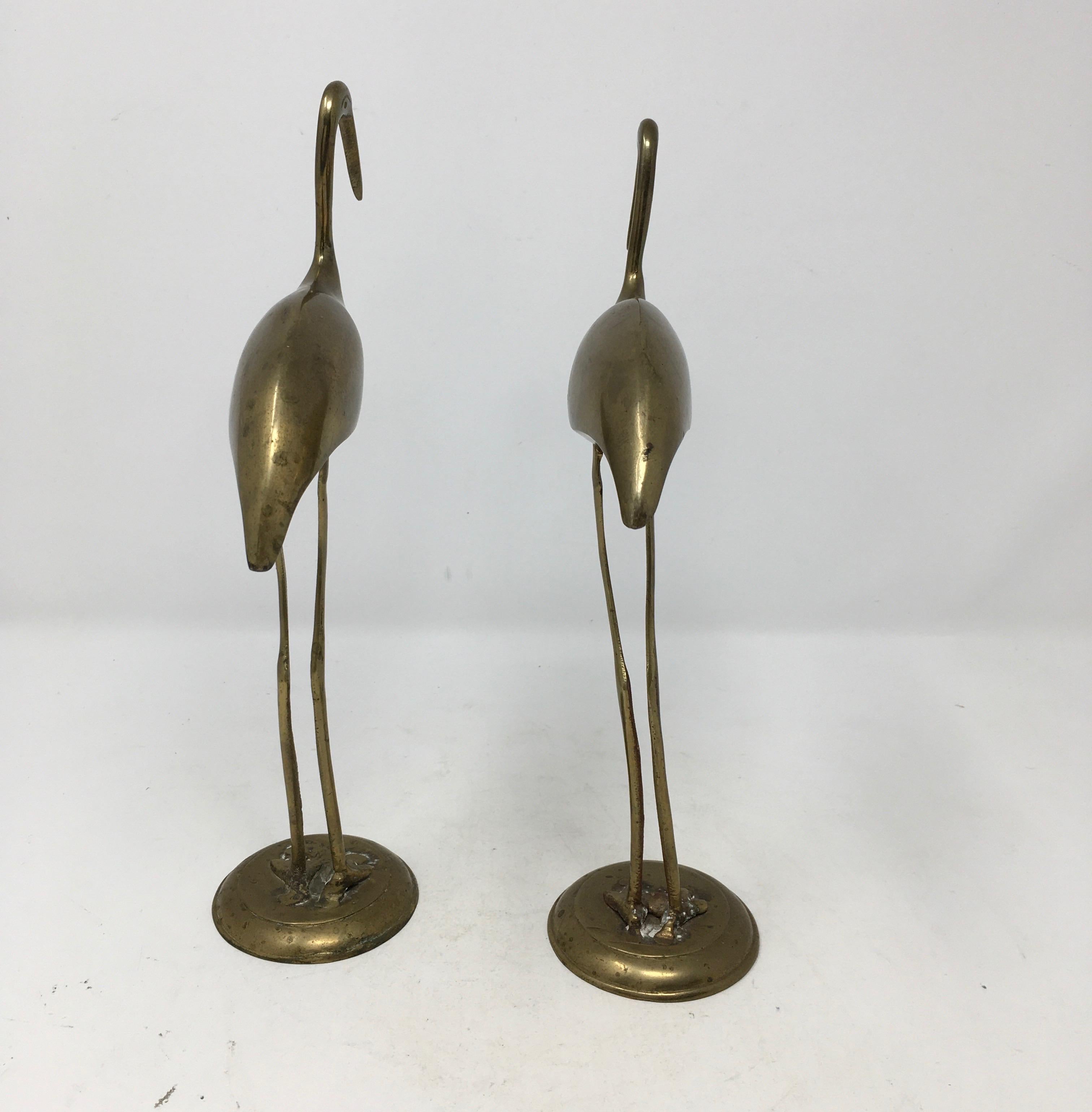 Pair of Brass Crane Birds 5