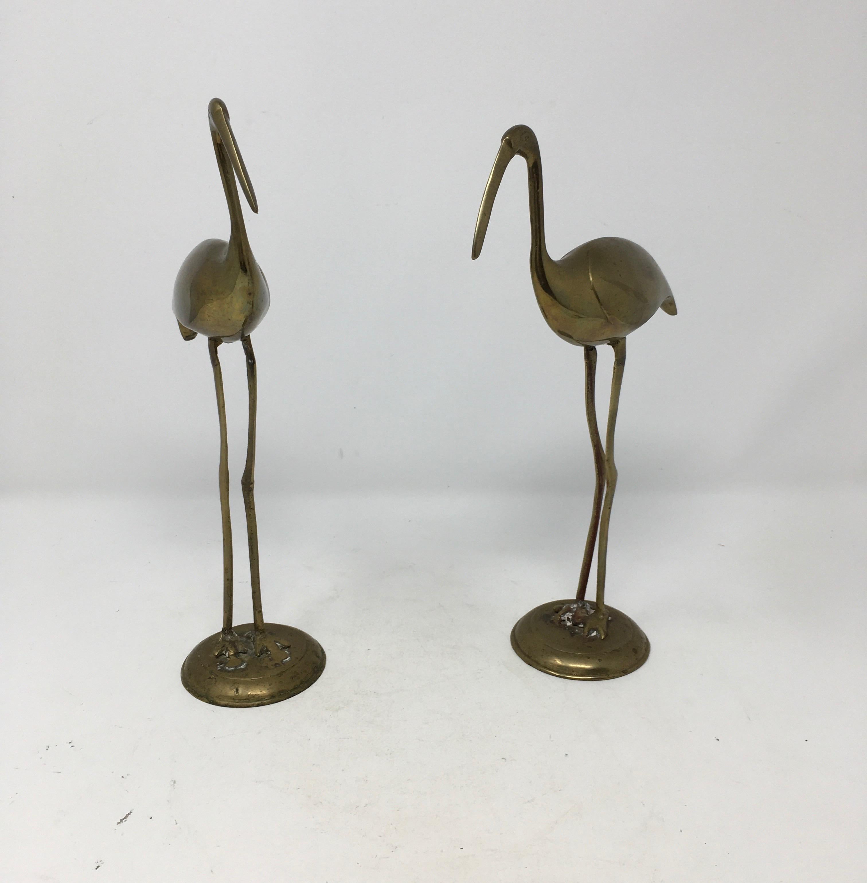 Pair of Brass Crane Birds 3