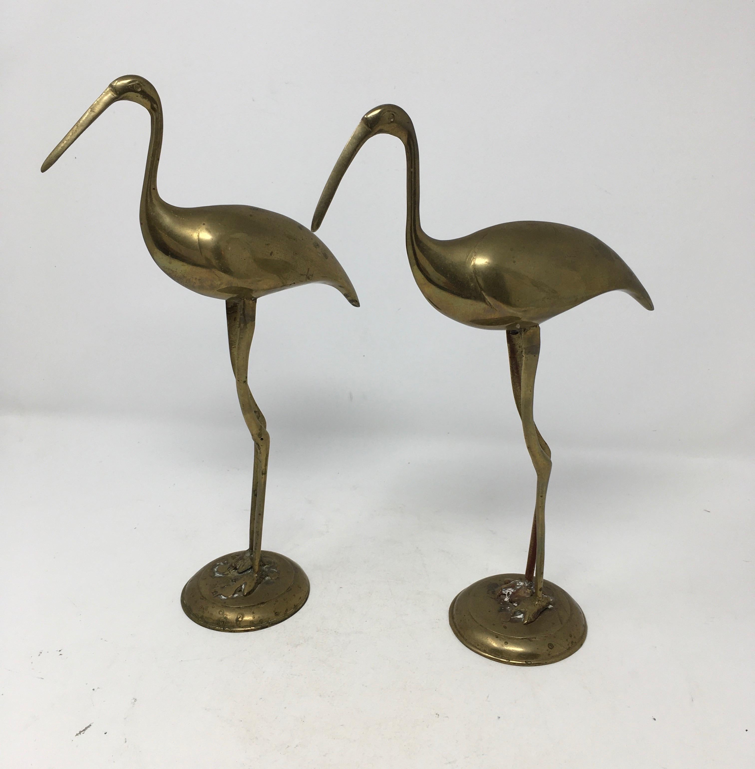 Pair of Brass Crane Birds 4