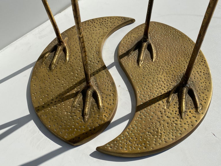 Pair of Brass Crane Sculptures at 1stDibs | brass crane statue