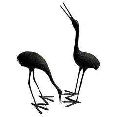 Pair Of Brass Cranes