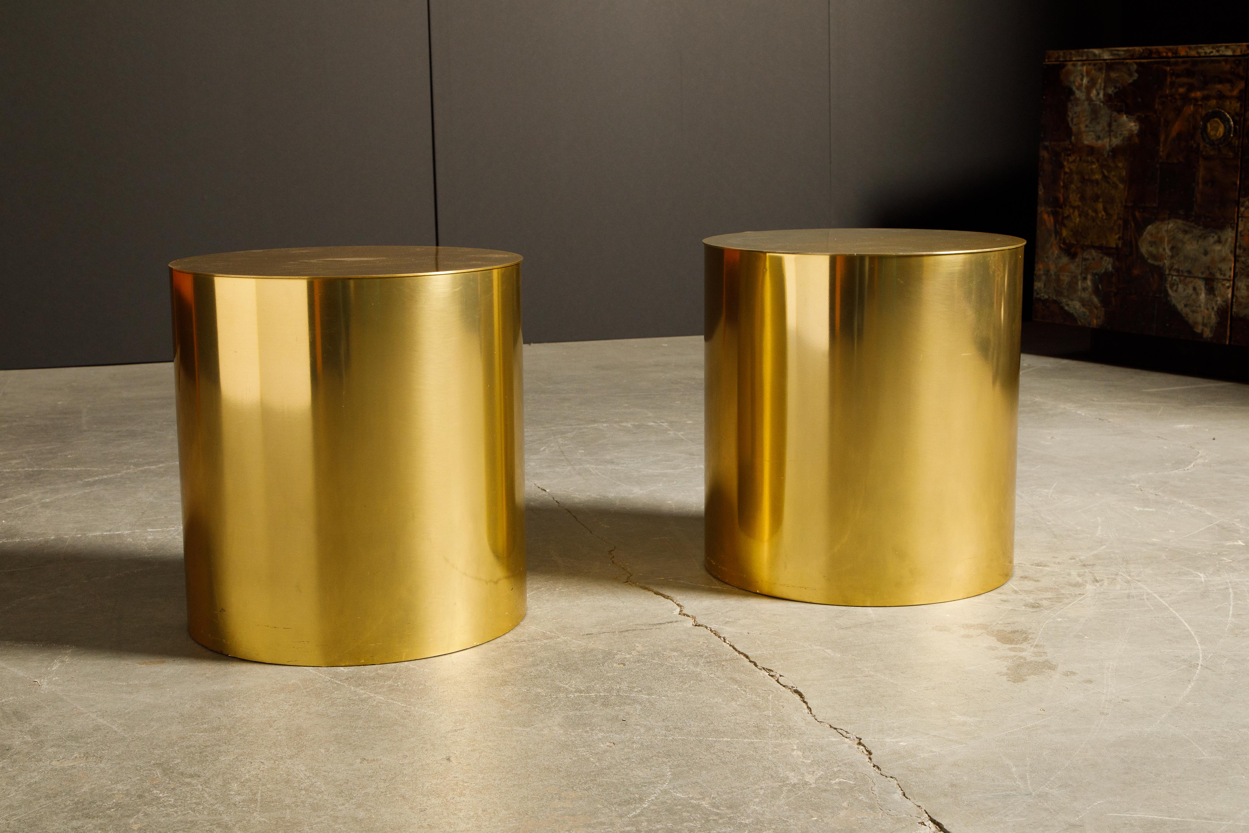 gold cylinder side table