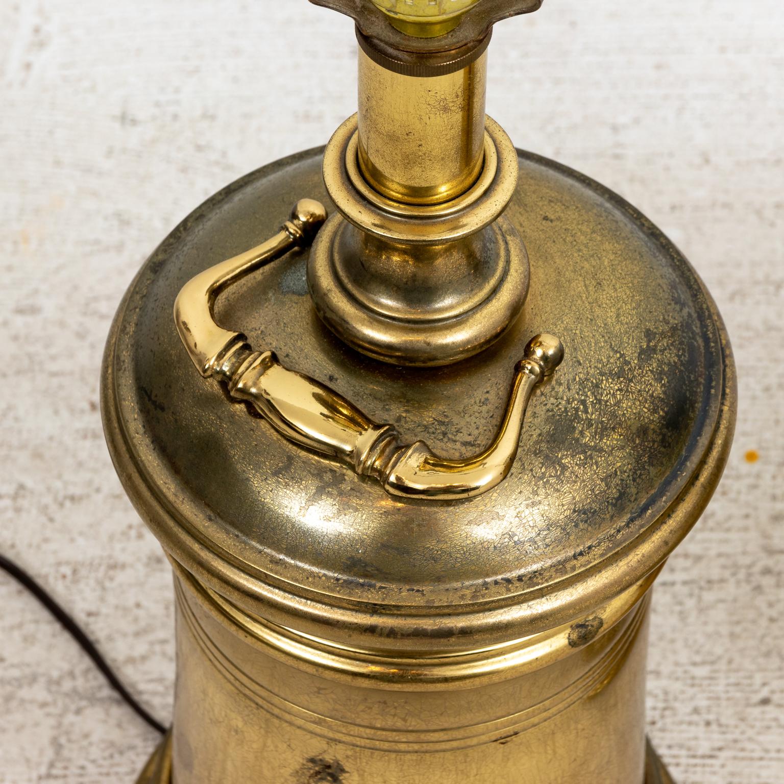 American Pair of Brass Cylinder Lamps by Stiffel