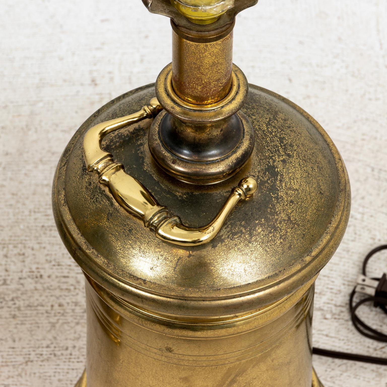 Pair of Brass Cylinder Lamps by Stiffel In Good Condition In Stamford, CT