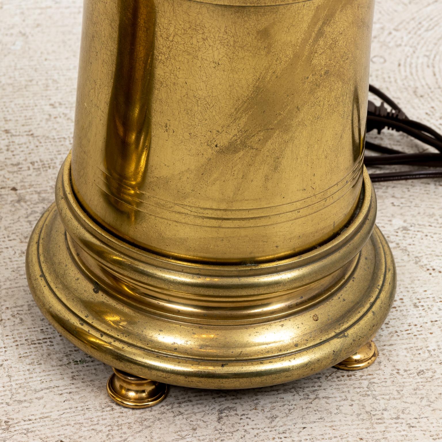 Pair of Brass Cylinder Lamps by Stiffel 2