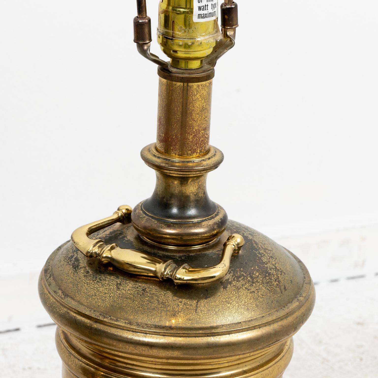 Pair of Brass Cylinder Lamps by Stiffel 3