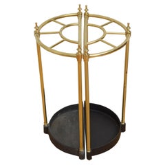Pair of Brass Demi Lune Umbrella Stand Pair of Brass Demi Lune Umbrella Stand