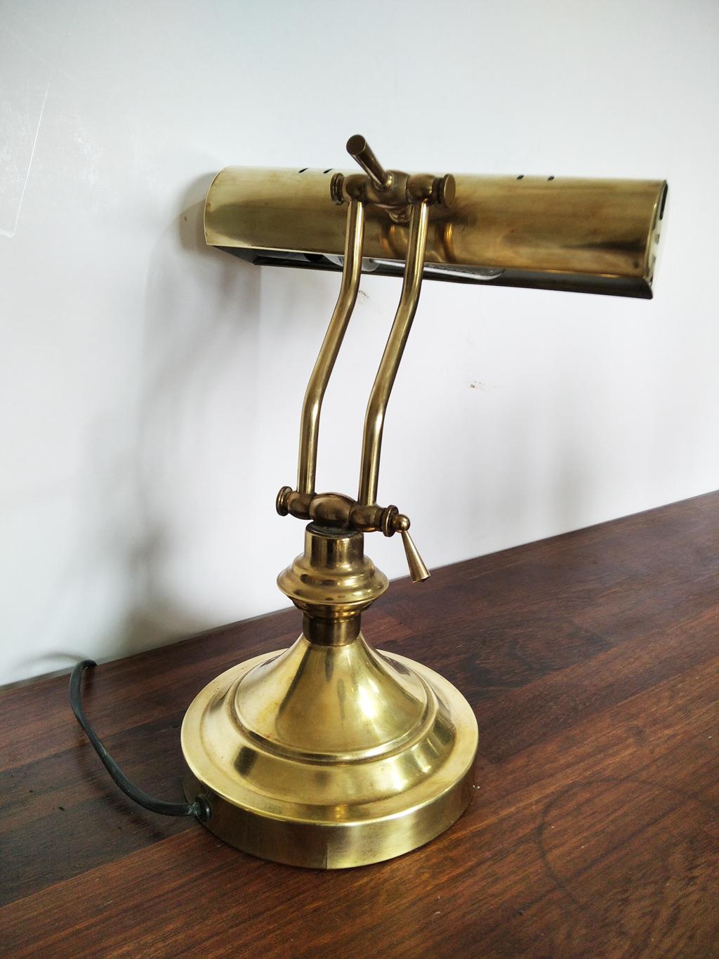 Other Pair of Brass Desk Lamps, 20th Century