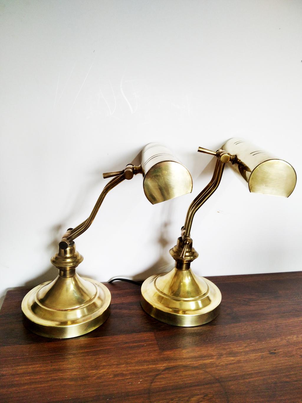 Pair of Brass Desk Lamps, 20th Century In Good Condition In Mombuey, Zamora