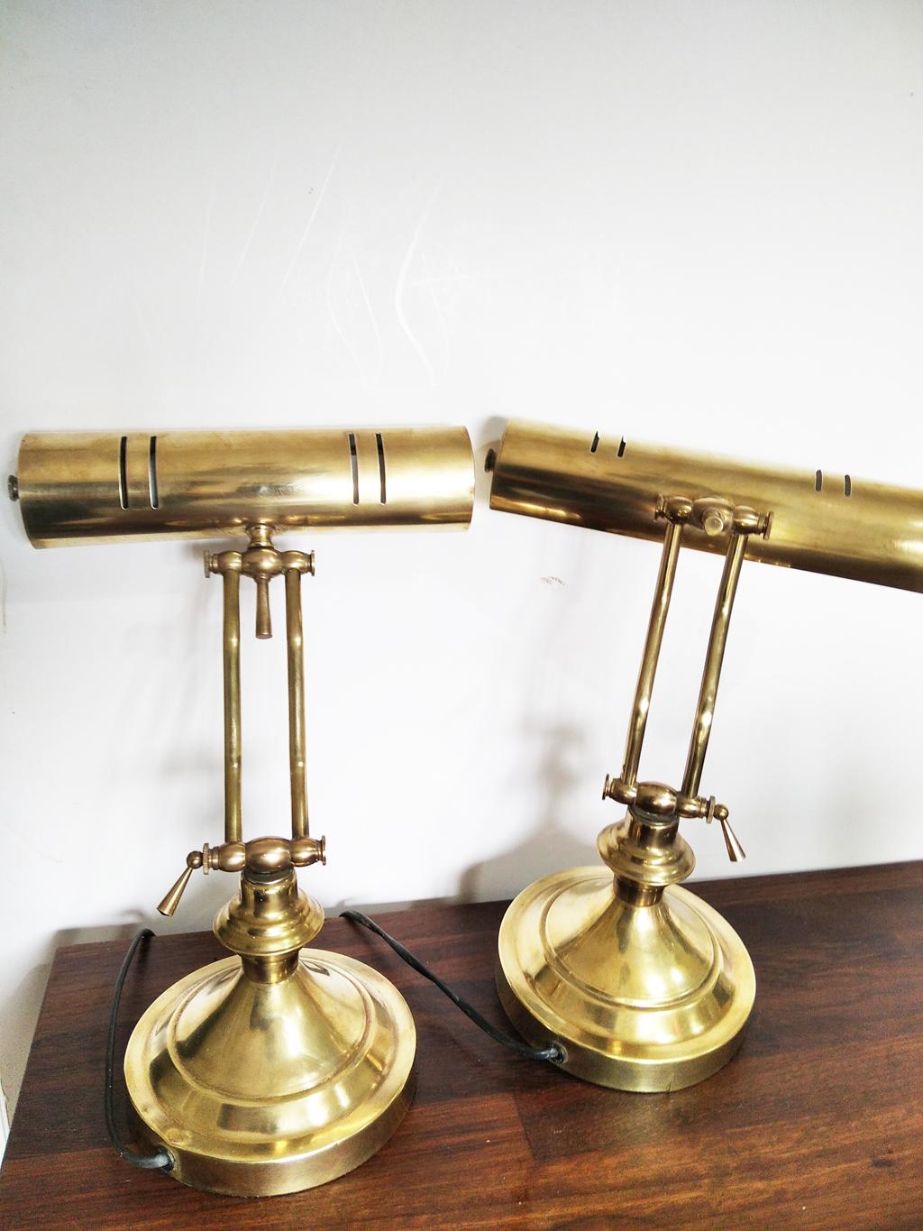 Pair of Brass Desk Lamps, 20th Century 4