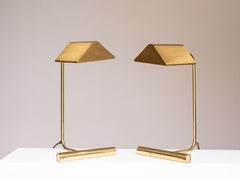 Pair of Brass Desk Lamps - Mid-Century Table or Reading Lamps - Italy 1950s