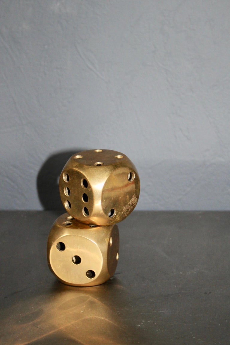 Pair of Brass Dice For Sale at 1stDibs